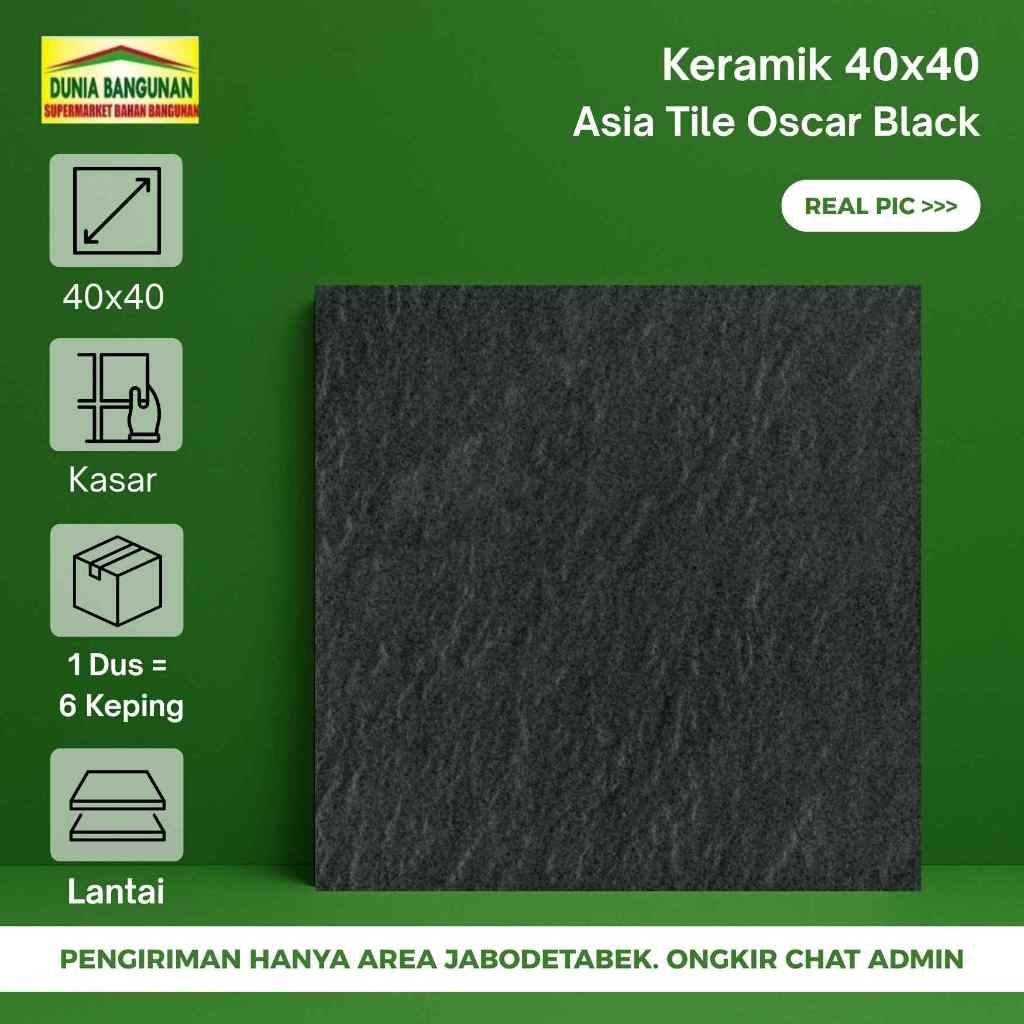 Keramik Kasar 40x40 Kasar Asia Tile Oscar Black Keramik Lantai Kamar Mandi Garasi Toilet