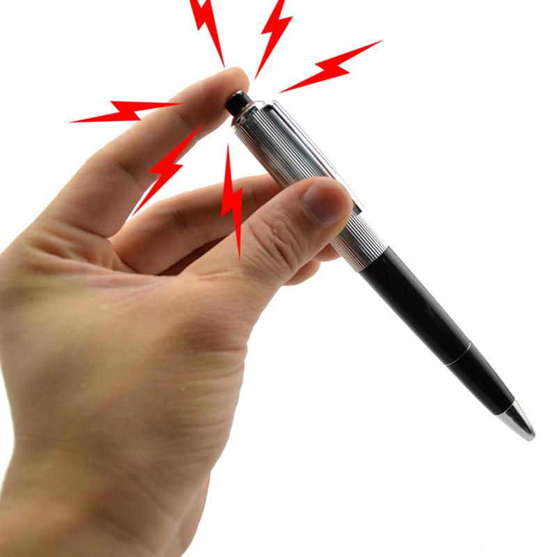 Mainan Pulpen Setrum Kejut Elektrik Shocking Pen Plastik Realistis dengan 3 Baterai LR41 Aman untuk 