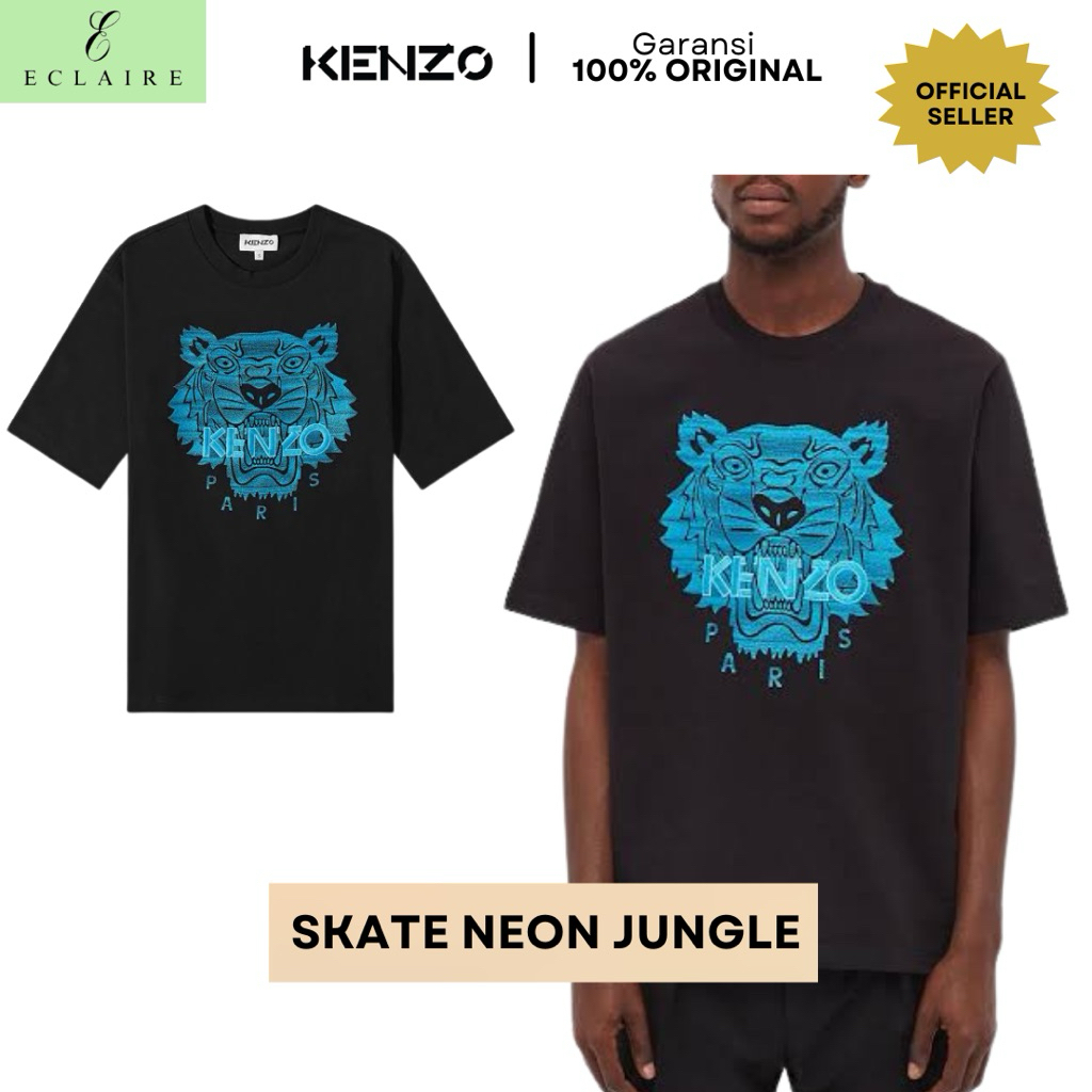 KENZO SKATE T-SHIRT NEON TIGER ORIGINAL 100%