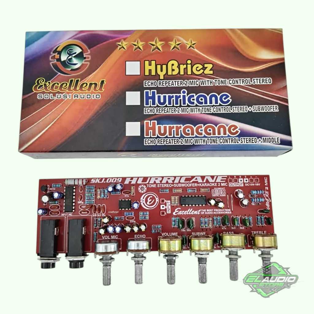 TONE CONTROL STEREO HYBRIS  + ECHO DIGITAL + SUBWOOFER + 2mic