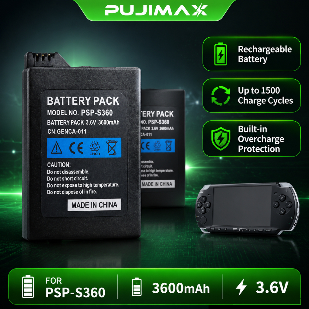 PUJIMAX Baterai PSP-S360 3600mAh | 100% Original Ready Stock | Pas Sempurna untuk PSP