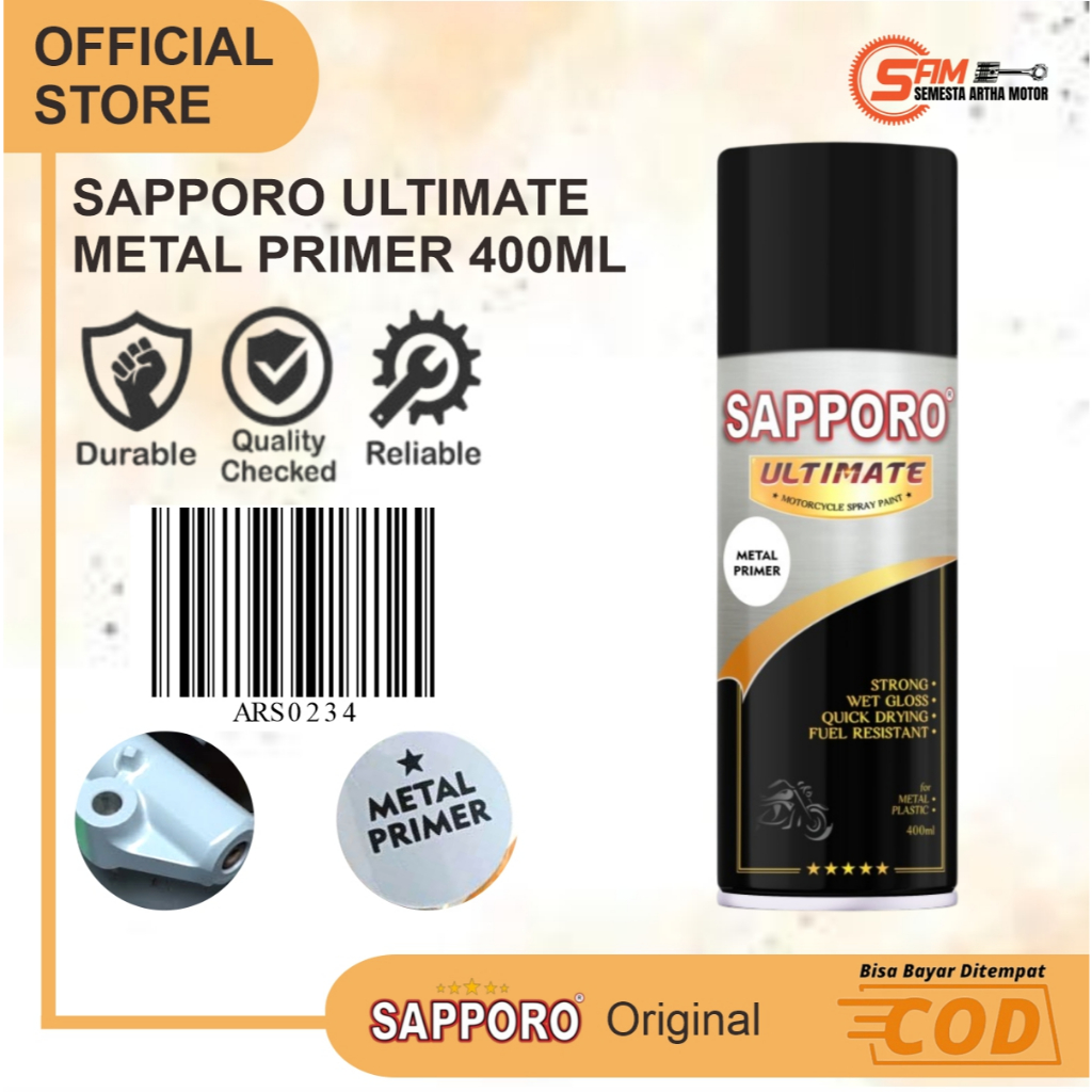 Pilox Sapporo Ultimate Metal Primer Cat Semprot Dasar Pilok Besi Baja Stainless Aerosol Spray