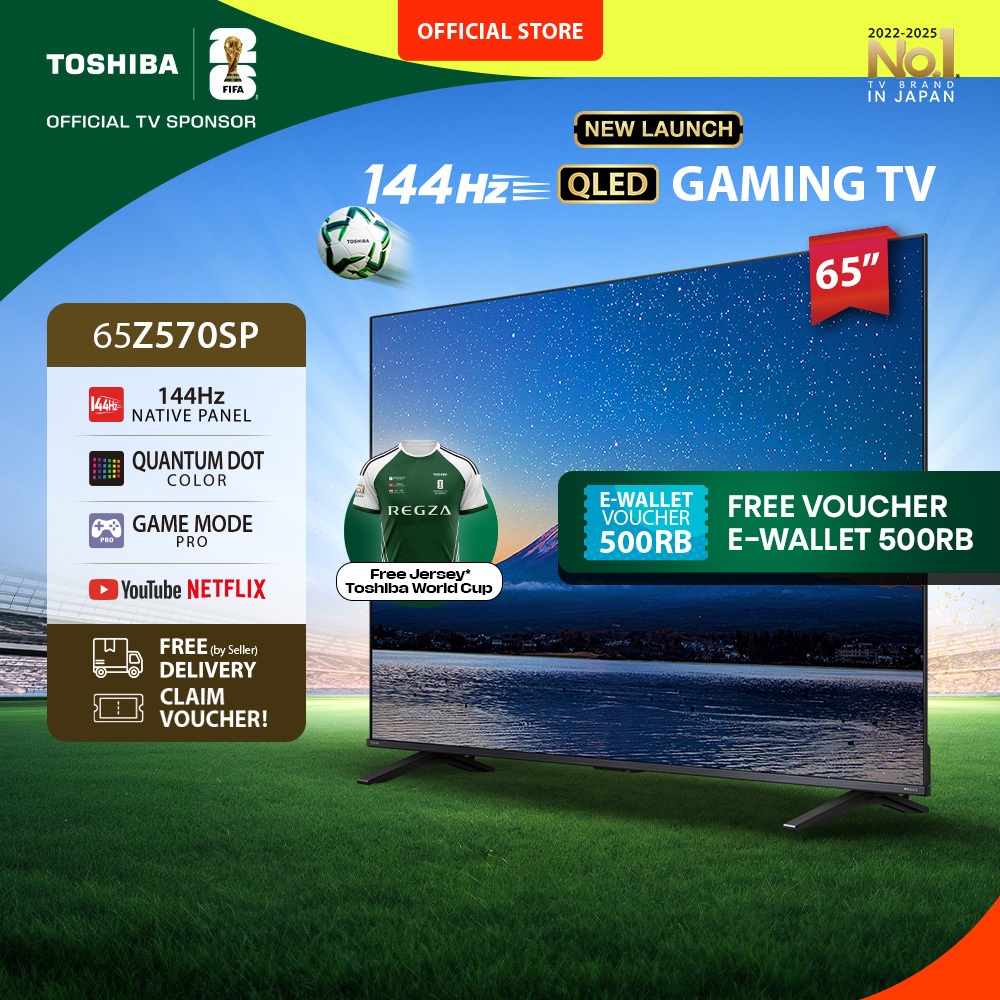[AI 4K Native 144Hz QLED TV] Toshiba 65" 4K UHD Gaming AI Smart TV - Dolby Vision IQ Dolby Atmos HDR