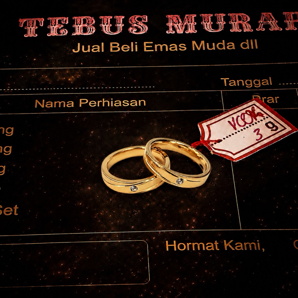 Perhiasan Cincin Couple emas Free nota.Cincin Tunangan Cincin polos Cincin 3 g awet tahan lama      