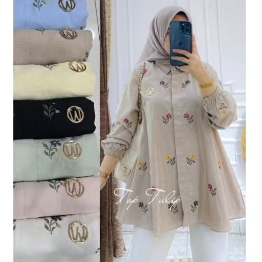 tunik/ baju kerja/ katun polos/ katun bordir/atasan