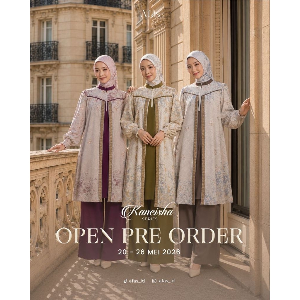 PO‼️[ORDER VIA CHAT-JANGAN CHECK OUT] Oneset Perempuan Dewasa Kaneisha One Set by Afas Hijab