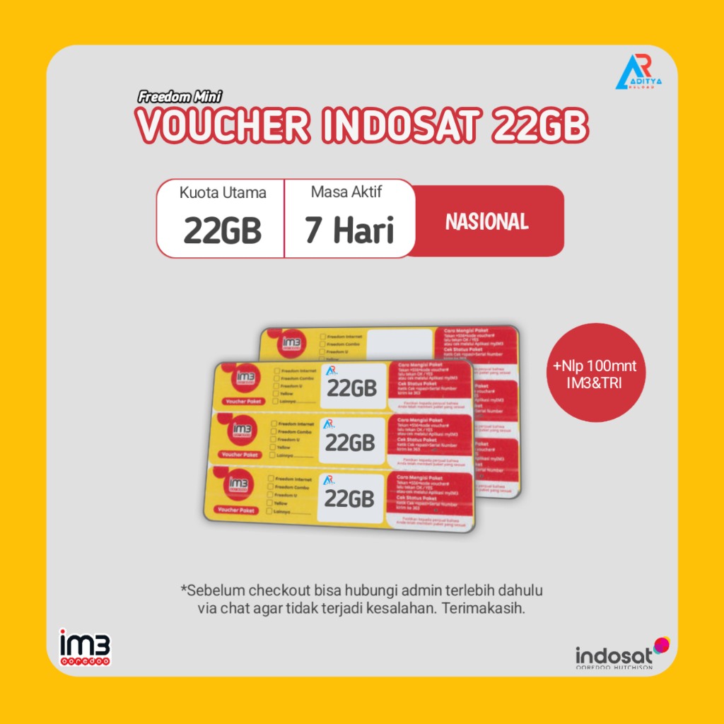VD Indosat 22GB 7Hari Freedom Mini
