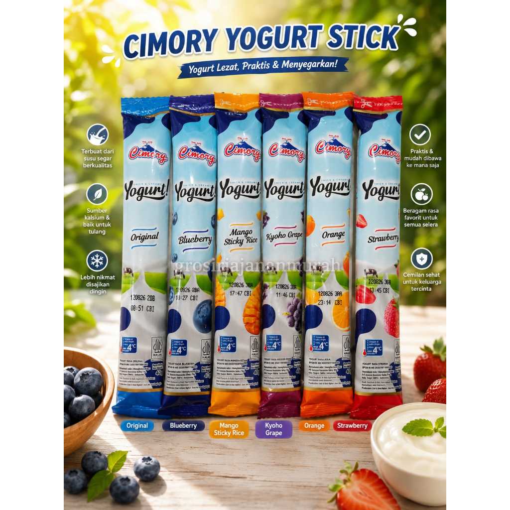 CIMORY YOGURT STIK RASA STRAWBERRY BLUEBERRY MINUMAN SEHAT ENAK MURAH