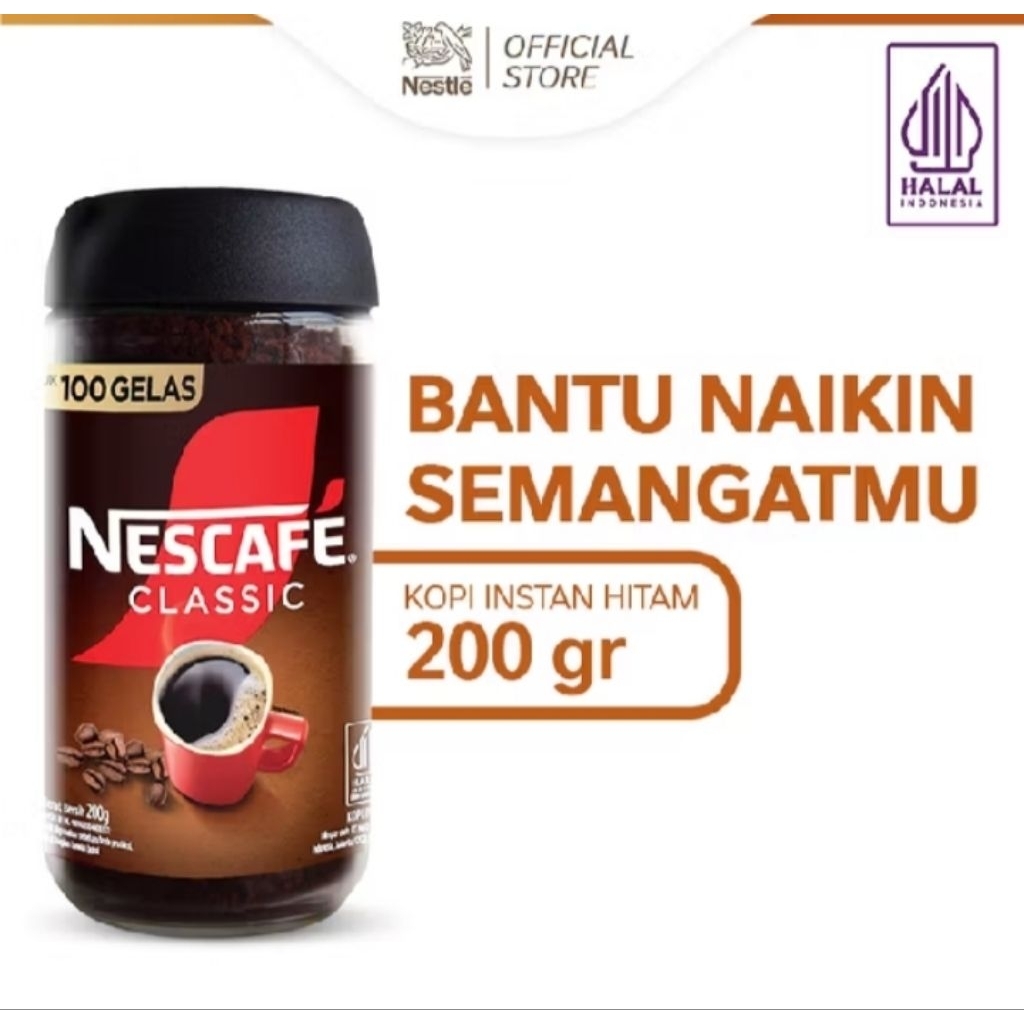 NESCAFÉ CLASSIC 200gr NESCAFE CLASSIC 200 GRAM 200 G BERAT BERSIH ASLI