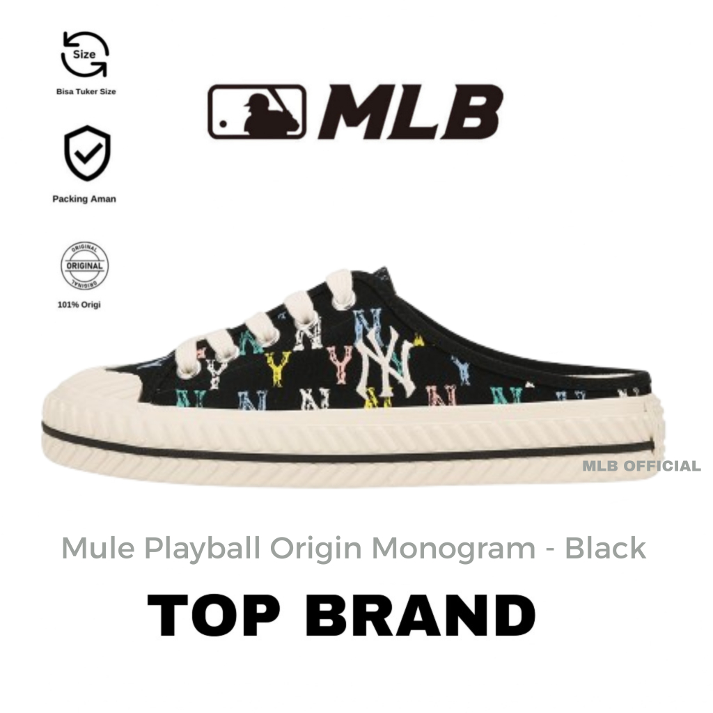 MLB Mule Playball Origin Monogram New York Yankees Black Slop Original
