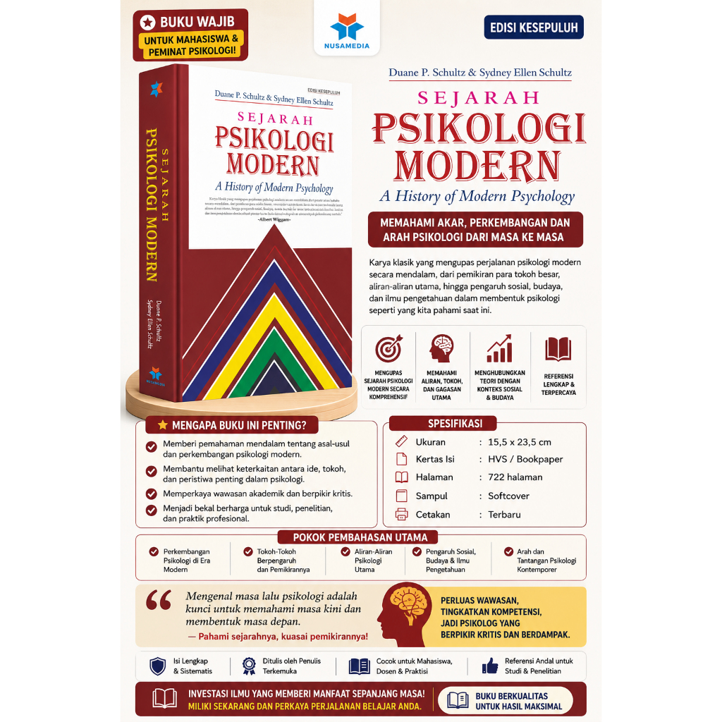 Nusamedia Buku Original - Sejarah Psikologi Modern; a history of modern psychology - Duane P. Schult