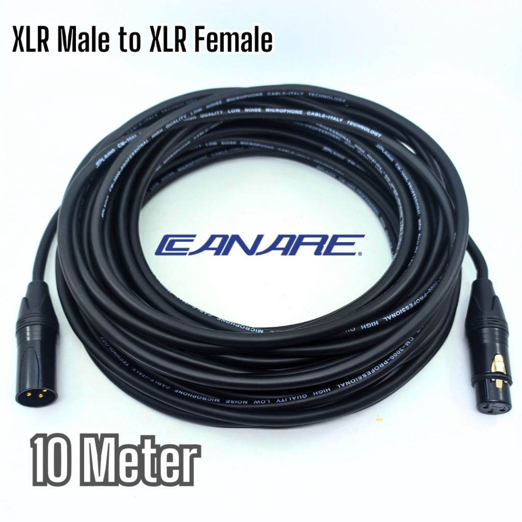 Kabel Audio Mic Mikrophon XLR Male to XLR Female Kabel Canare Panjang kabel 10-20 Meter