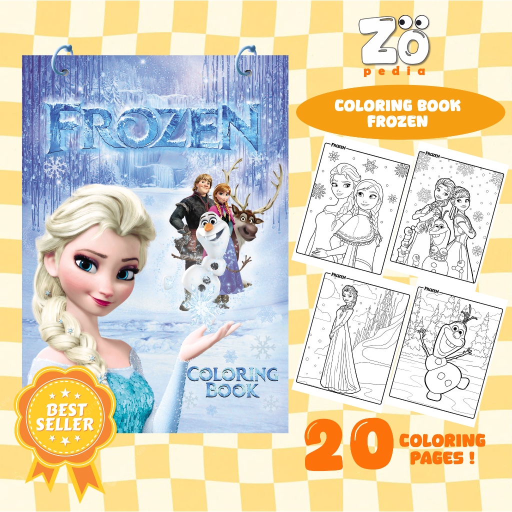 FROZEN Coloring Book  | FROZEN Worksheet Activity (4+) | Buku Mewarnai FROZEN | 20 Halaman Buku Mewa