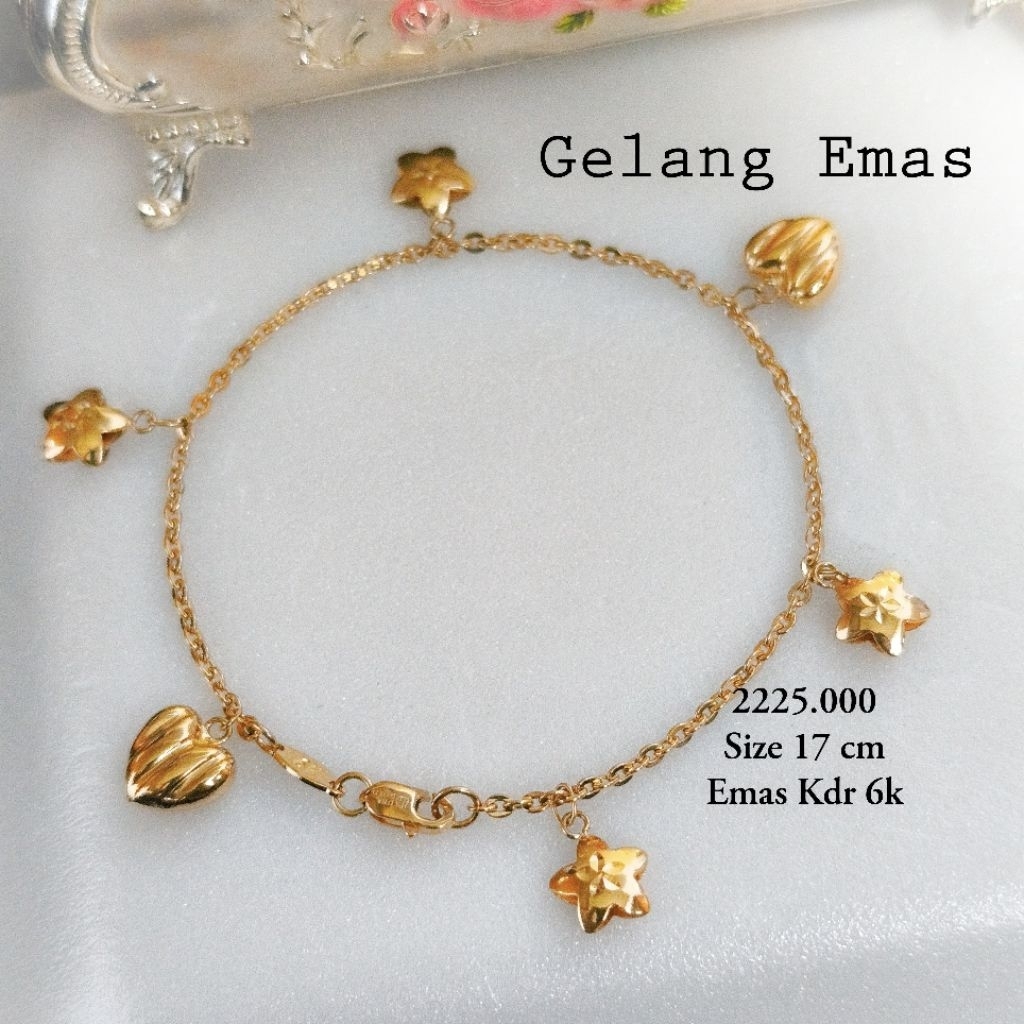 Gelang rante fancy koin emas asli 300 %