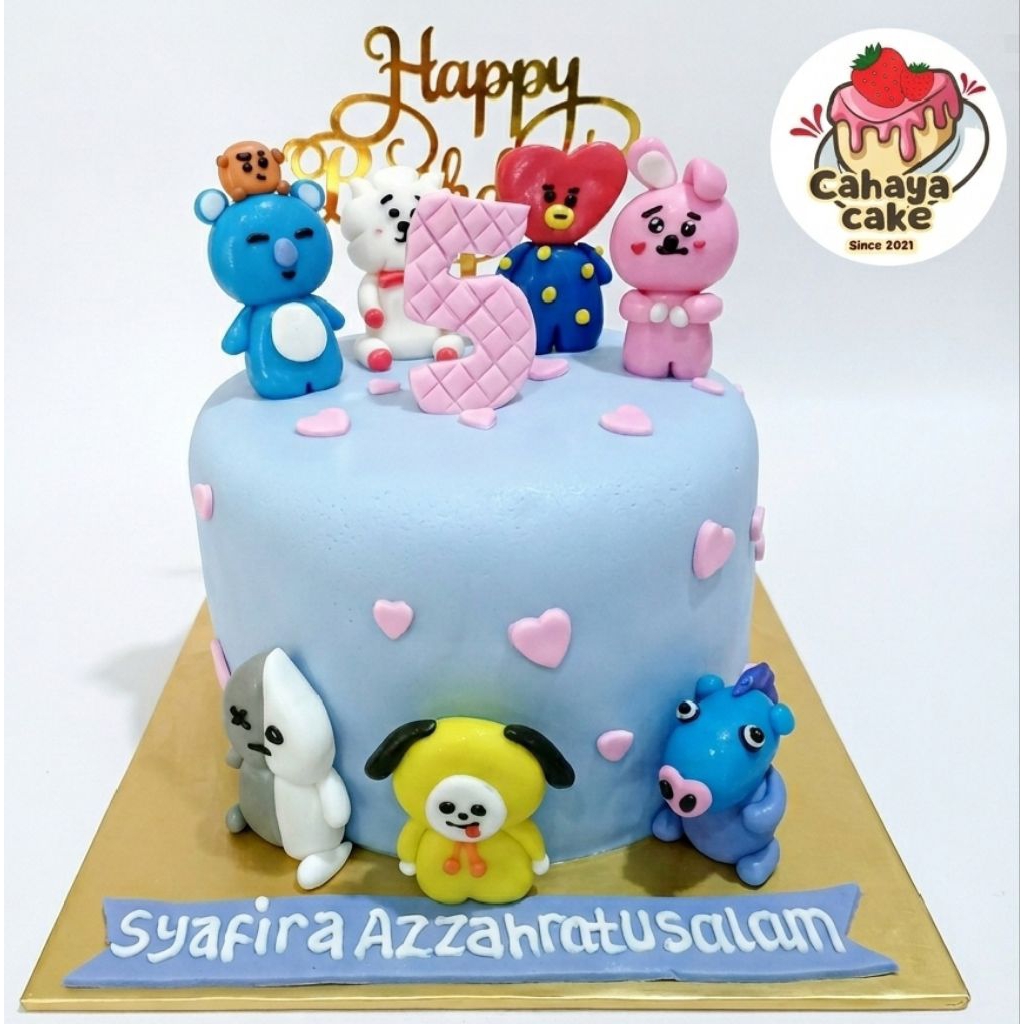 Kue Ulang Tahun BTS / Kue Ultah BT21 / Cake Tart BTS BT21