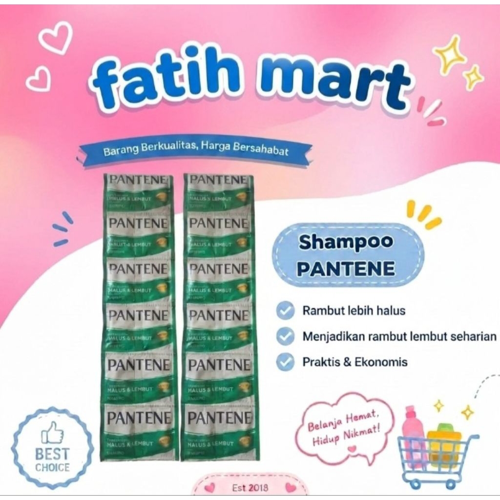Shampo Pantene Sachet 10ml isi 12pcs - Pilihan Varian Rambut Halus Lembut