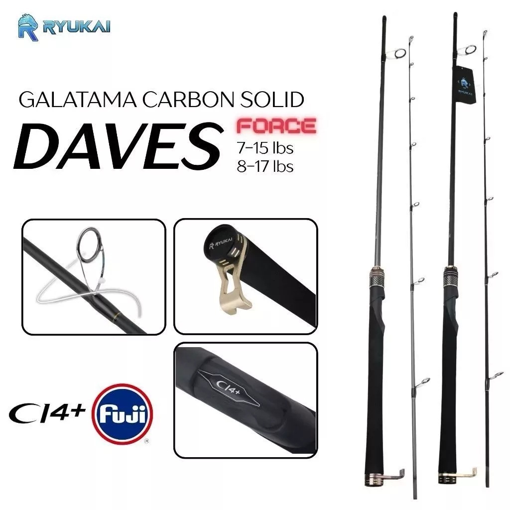 Joran Galatama Solid Carbon Rod Ryukai Daves Fuji Ring Guides 602