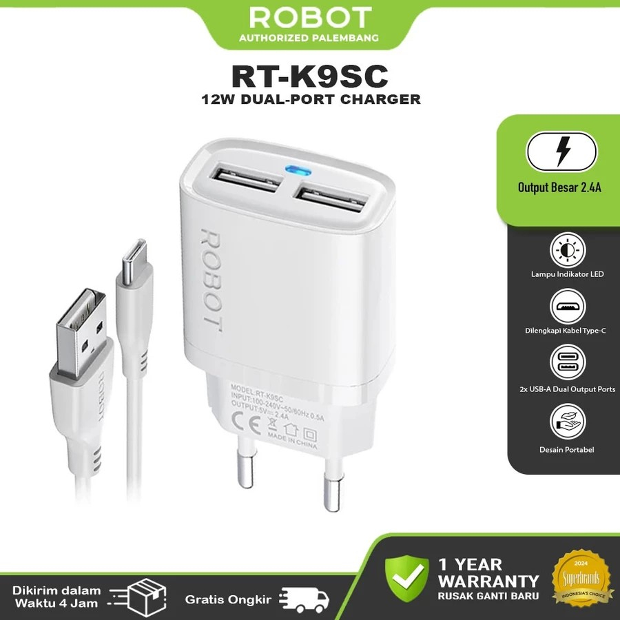 Travel Charger ROBOT RT-K9 2,1A RT-K9S 2,4A RT-K9SC 2,4A