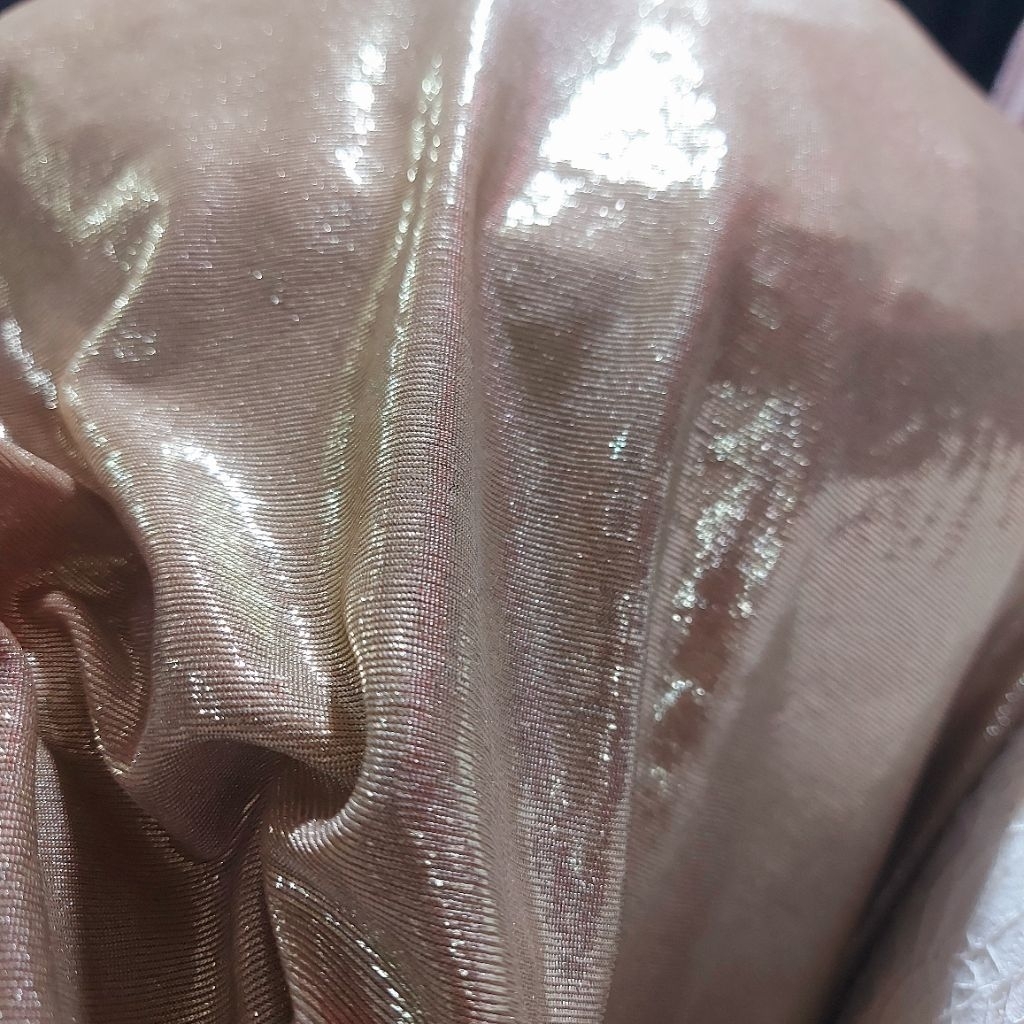 bahan kain lame - kain lame street  - kain lame gliter  - kain lame meteran ( rosegold) kj