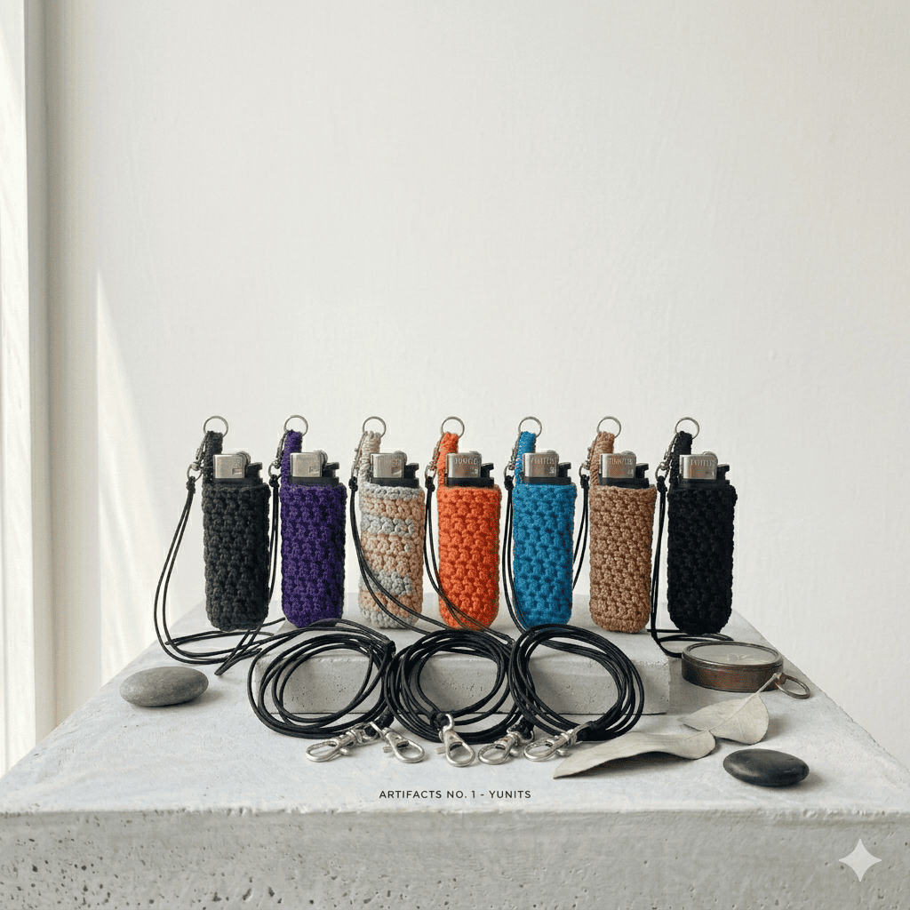 Rajut Korek Sarung Korek Rajut Kalung Adjust Gantungan Tas etnik Kalung Korek Rajut Tali Prusik
