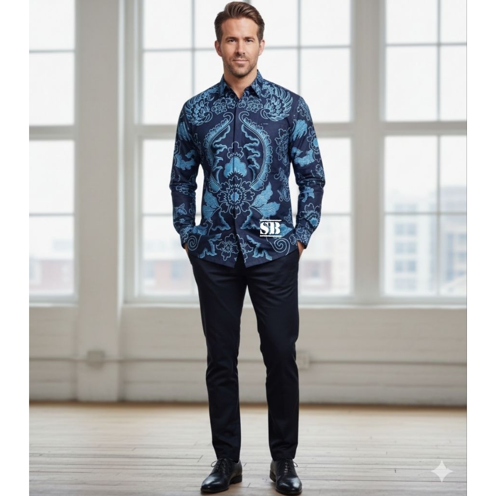 BATIK HALUS SINAR BANTEN.Kemeja Batik Pria.Moderen,Model Elegan