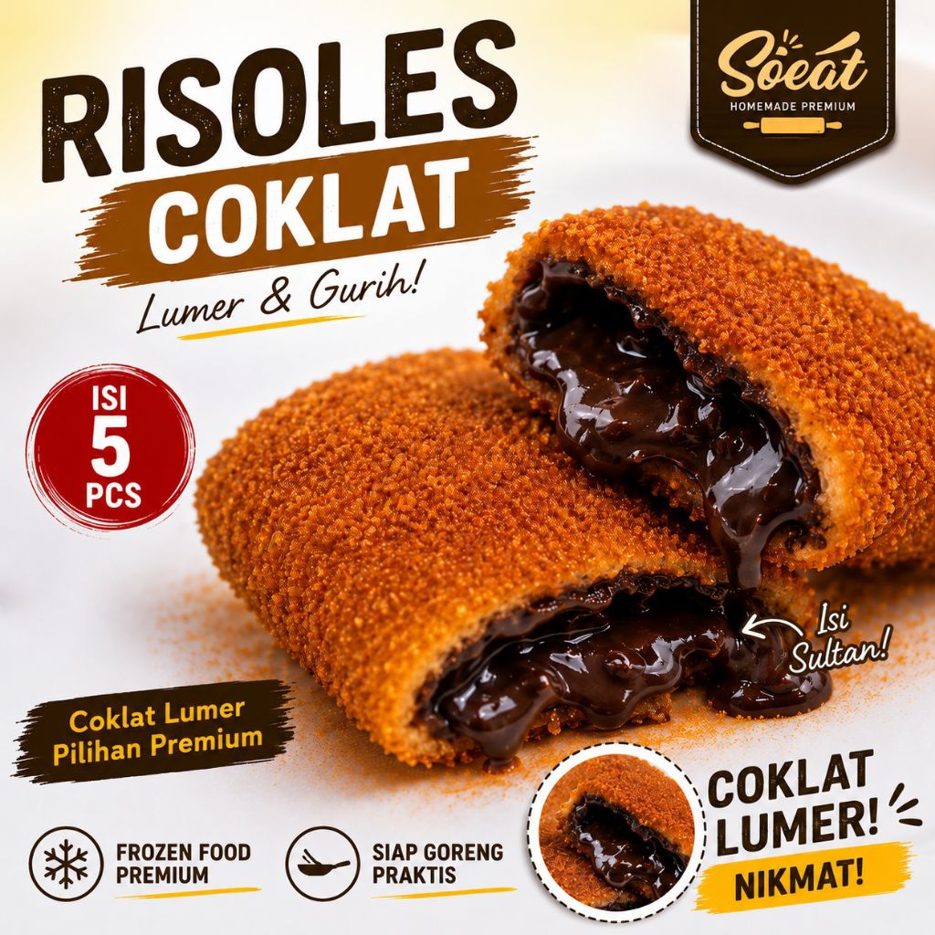 Risoles Frozen Bandung Coklat Keju | SoEAT | Risol Premium Lumer | Homemade Crispy Isi 5