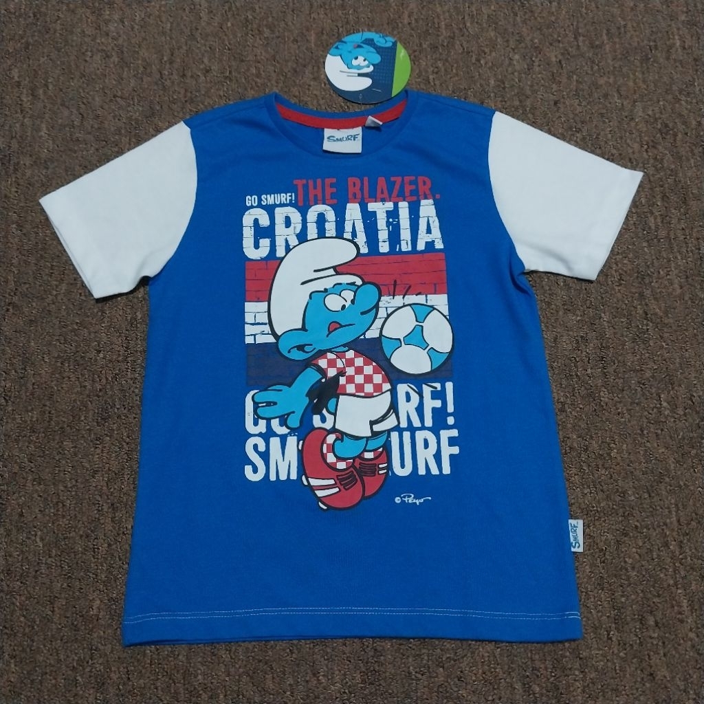 Kaos anak karakter smurf original