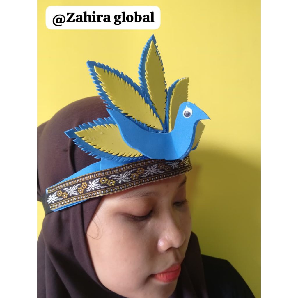 mahkota burung tari || hiasan kepala || mahkota tari karnaval || dari spon, anak dewasa