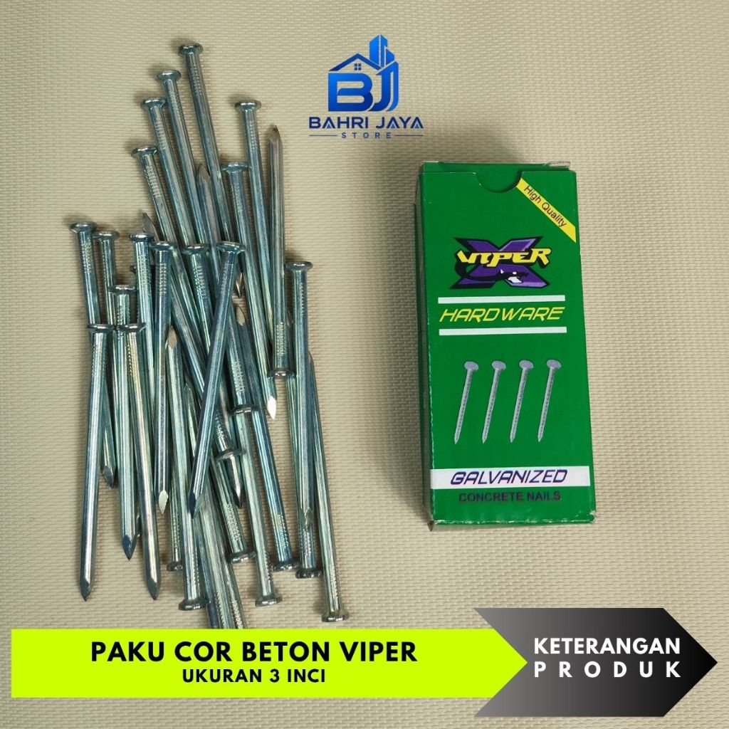 PAKU COR BETON 3 INCI VIPER - PAKU BETON PUTIH - PAKU BETON GALVANIS
