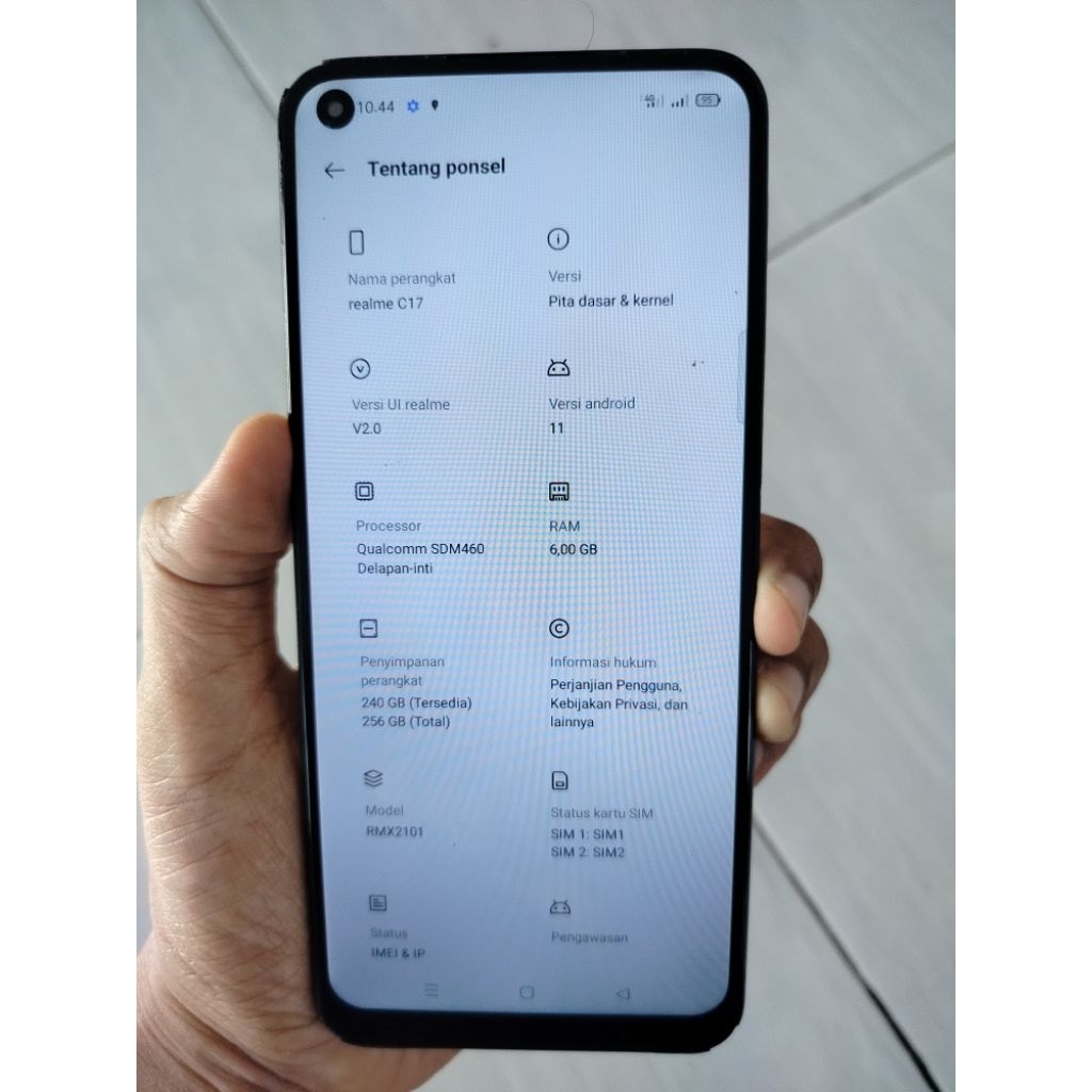 mesin realme c17 6/256 normal