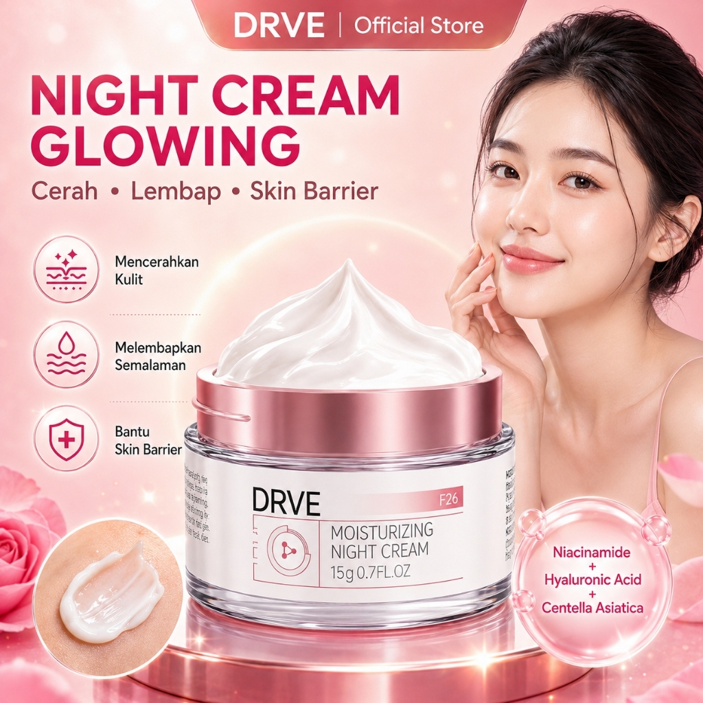 Drve Moisturizer Night Cream | Pelembab Wajah Dapat Menghidrasi Dan Menutrisi Kulit Serta Mengandung