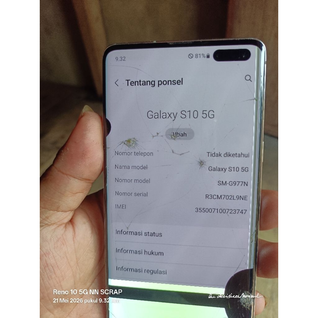 SAMSUNG S10 5G MINUS LCD RAM 8+8/512 bisa SAMSUNG DEX baca dekripsi dulu sebelum beli