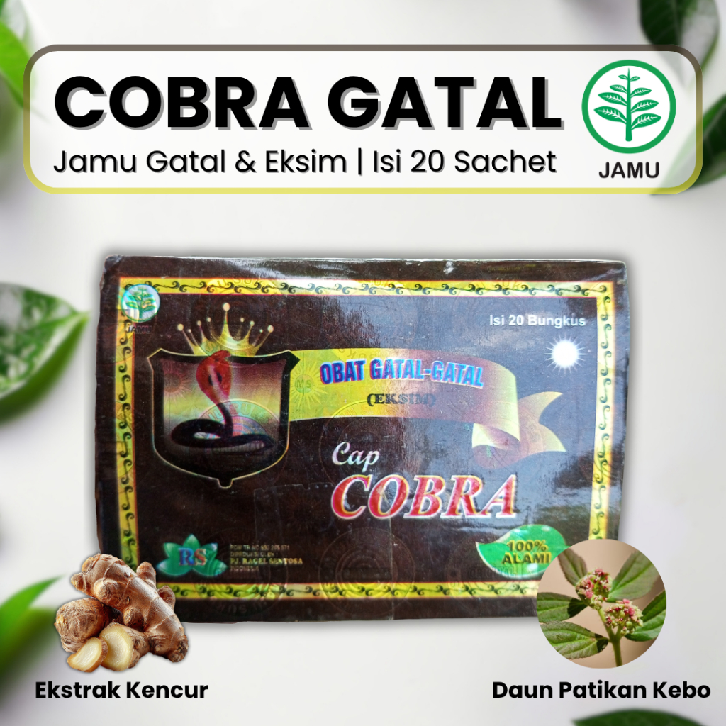 Jamu Herbal Cap COBRA Serbuk Untuk Sesak Napas Asma Gatal dan Eksim