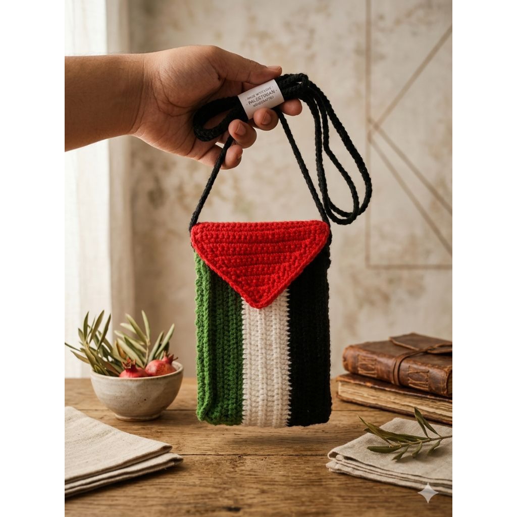 tas rajut palestina untuk hp