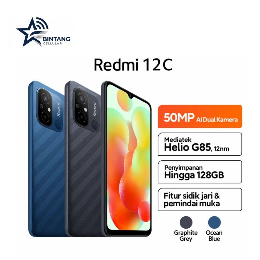 HP XIAOMI REDMI 12C 4/128 GB - REDMI 12C RAM 4GB ROM 128 GB GARANSI RESMI