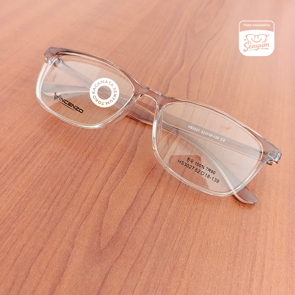 Frame Kacamata Oval Vincenzo TR90 – Ringan, Stylish & Nyaman Dipakai Sehari-hari Model: HS3027 (Pake