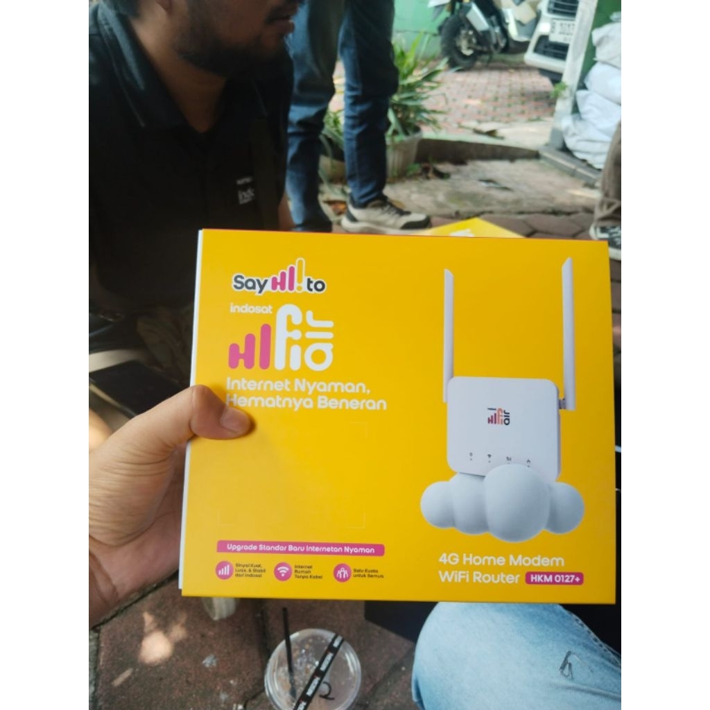 HIFi AIR Indosat Modem Fleksibel HKM 0127+ dengan Kartu Perdana & Kuota Internet 50GB untuk Akses In
