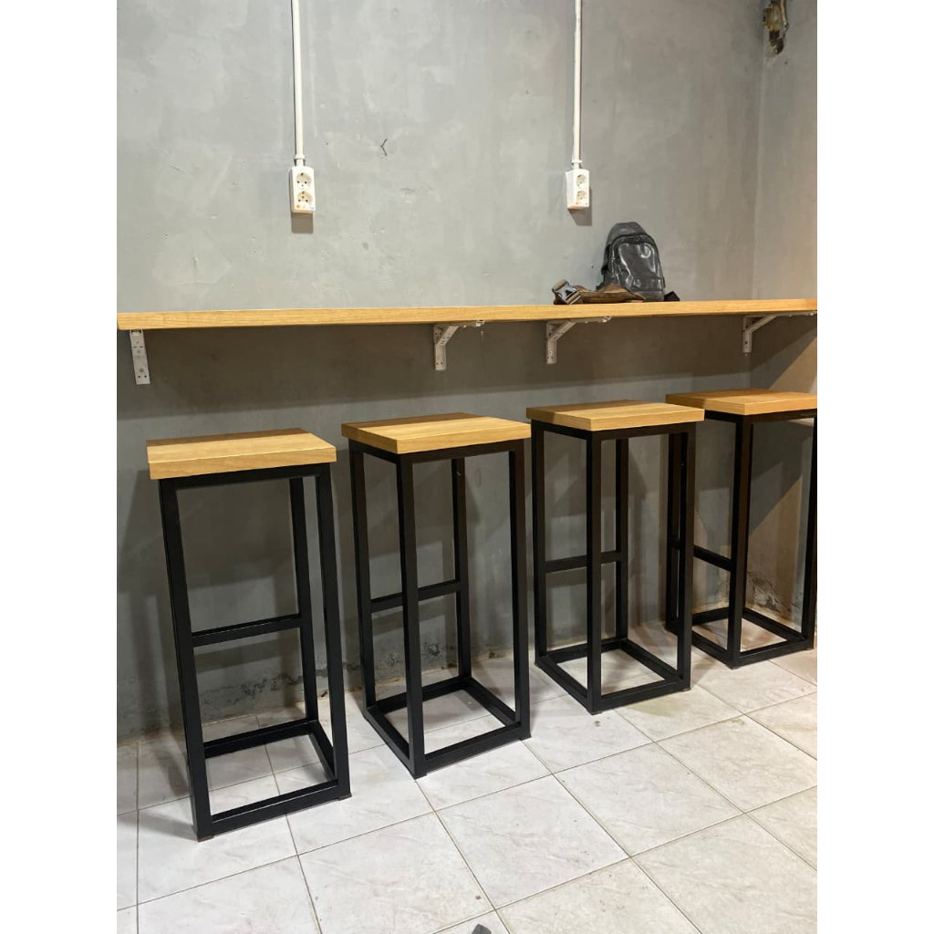 SET MEJA GANTUNG DAN KURSI BAR/MEJA DAN KURSI CAFE/MEJA INDUSTRIAL/MEJA BAR GANTUNG/MEJA BAR DINDING
