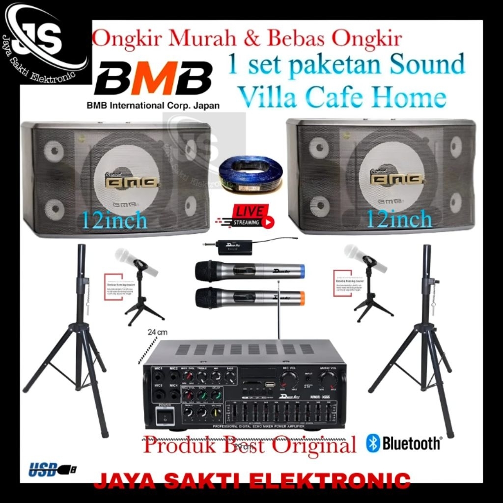 Paket Sound Karaoke BmB 12 inch Cs550R Villa Hotel Home Original 1 set