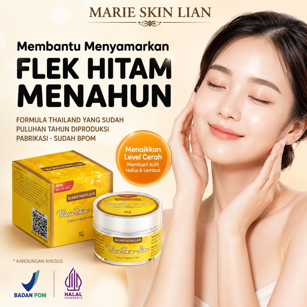 MARIE SKIN Lian Cream Original BPOM Mencerahkan Kulit Mencegah Keriput Flek Hitam