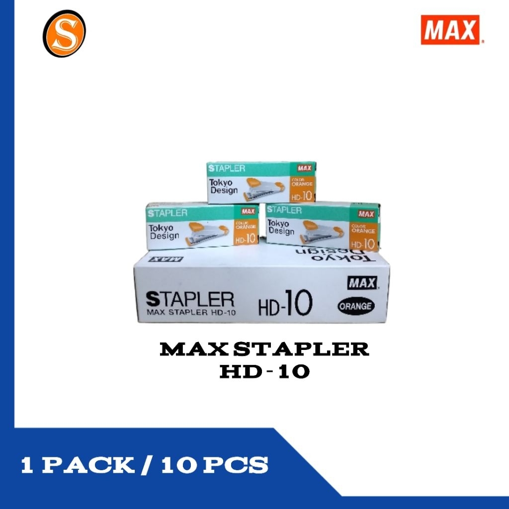 [1 PACK/10PCS] MAX STAPLER HD-10 / STAPLER SEDANG / MAX HD-10 STAPLER BAGUS