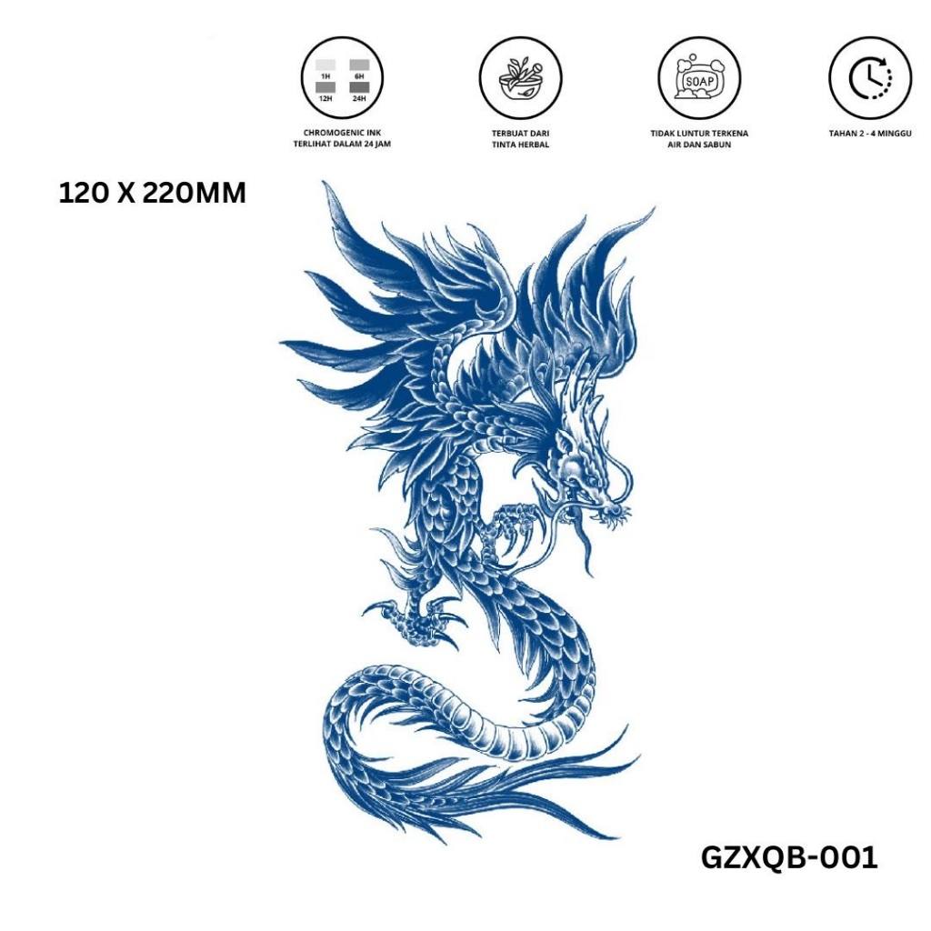 Tattoo Fanged Animal Lengan Tattoo Temporer Tattoo Temporary