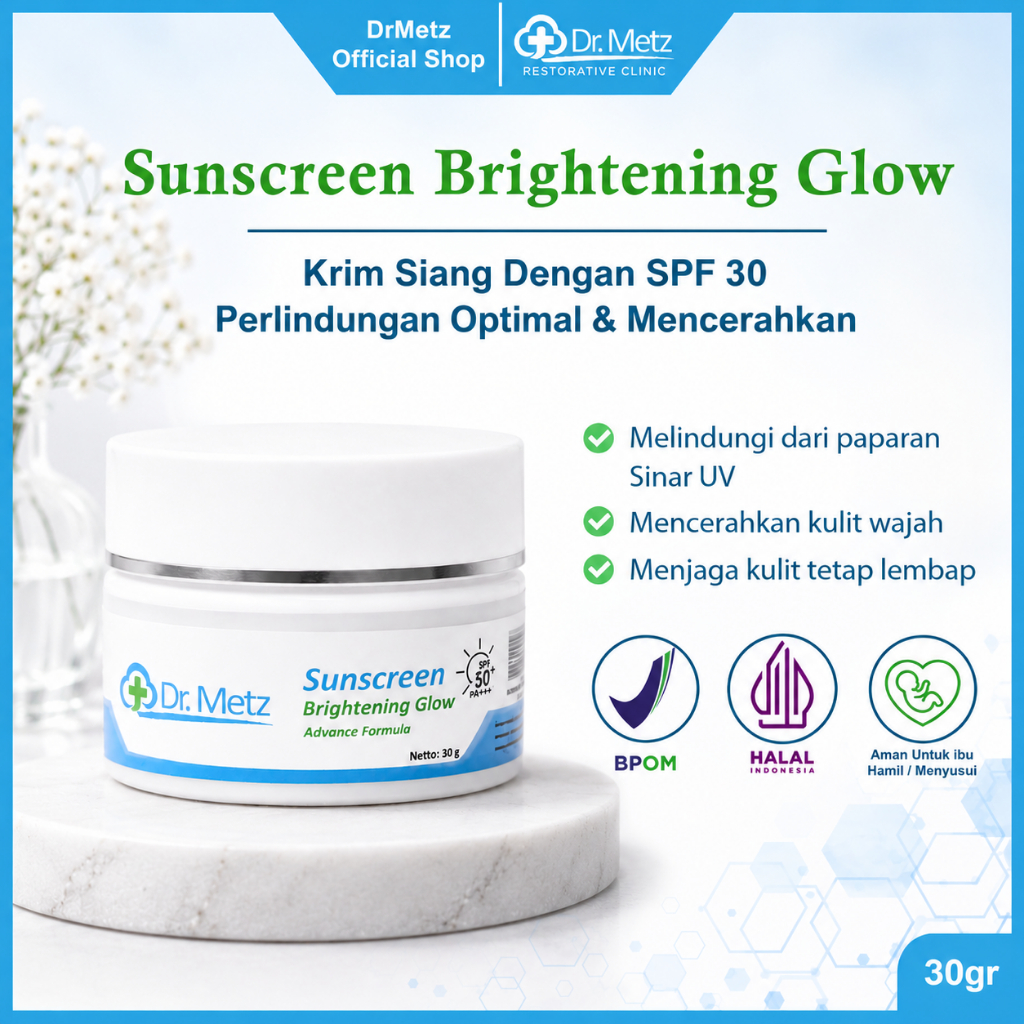 Krim Siang Untuk Mencerahkan - Dr Metz Skincare Sunscreen Brightening Glow 10 gr