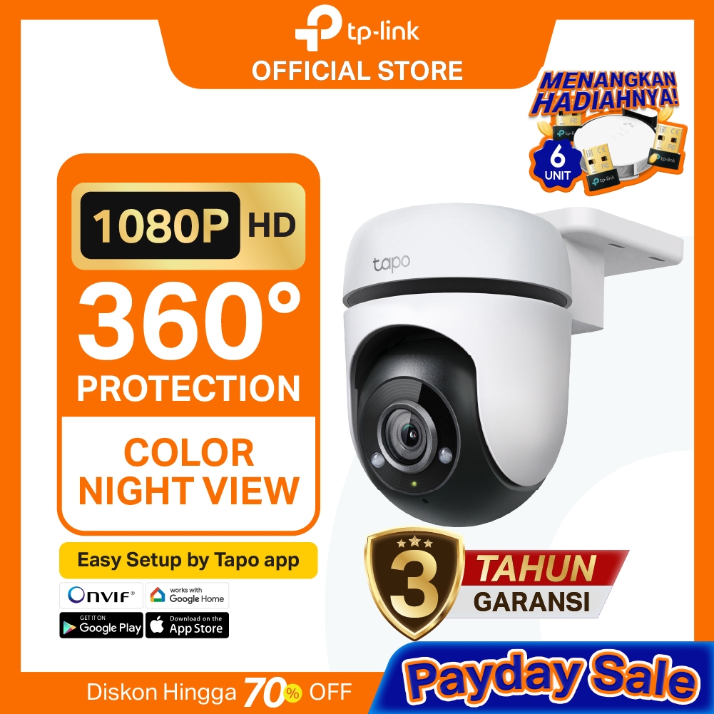 TP-Link Tapo C500 | 1080P Kamera CCTV Outdoor | PTZ IP WiFi Camera | 2MP HD | Waterproof | Video