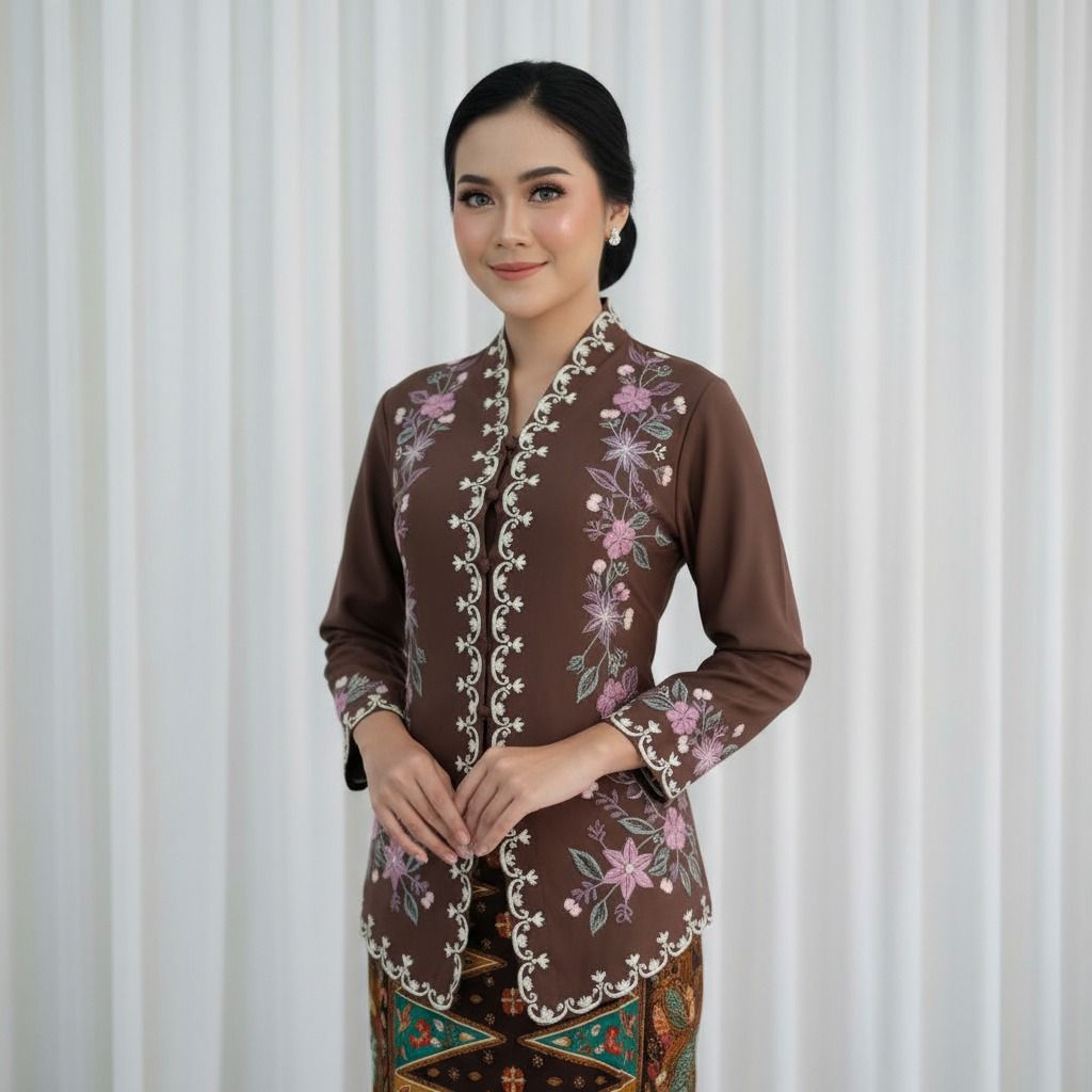 KEBAYA ENCIM TUYOBO PREMIUM BORDIR MOTIF BUNGA TERBARU ATASAN KEBAYA MODERN WISUDA PESTA KONDANGAN
