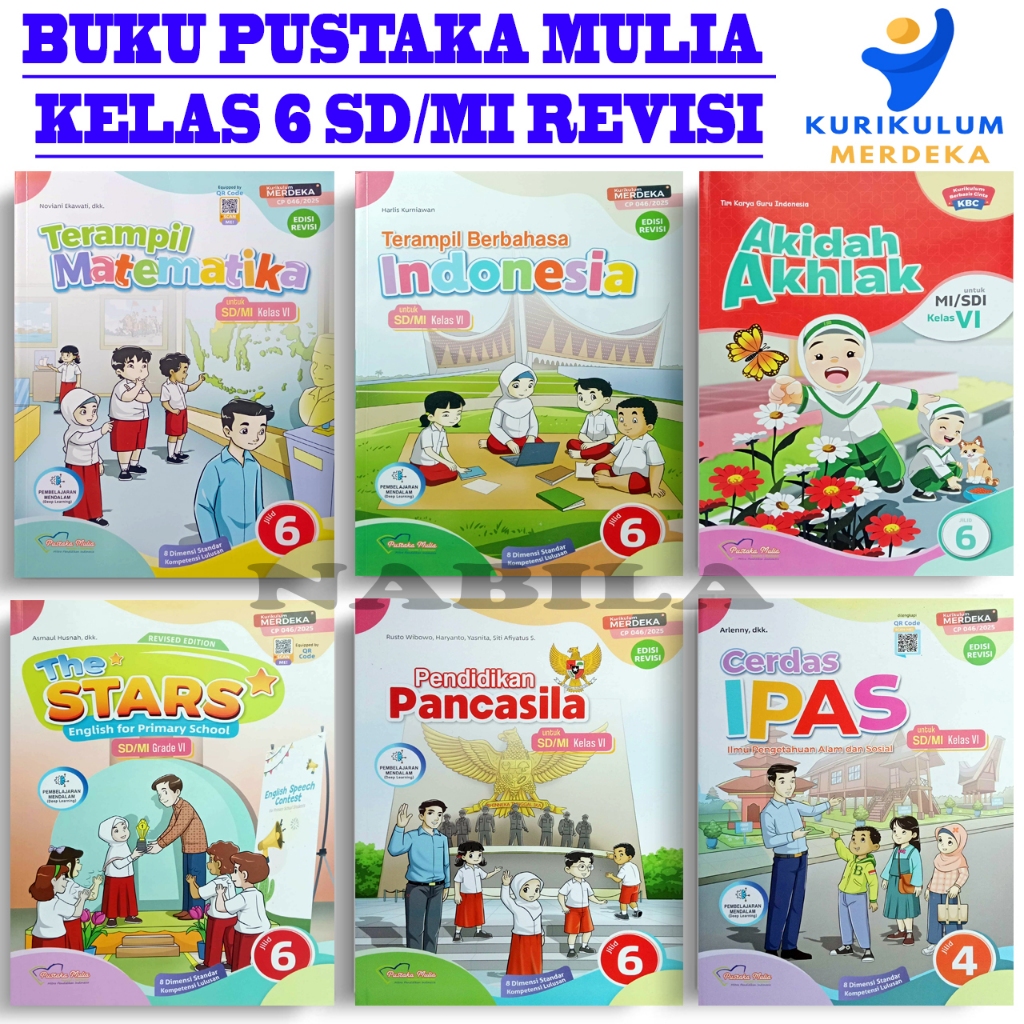 Pustaka Mulia Buku Paket Kelas 6 SD/MI Kurikulum Merdeka