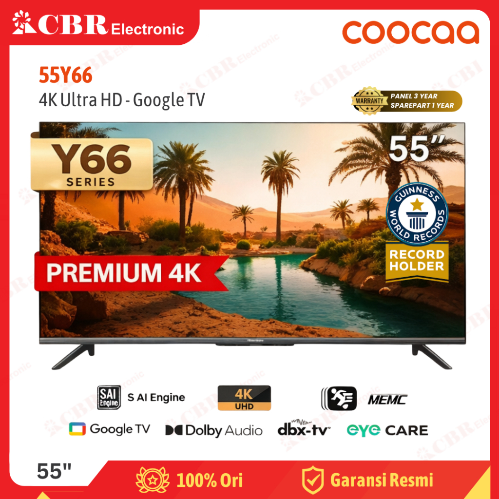 TV COOCAA 55 Inch LED 55Y66 (4K LED – Google TV)