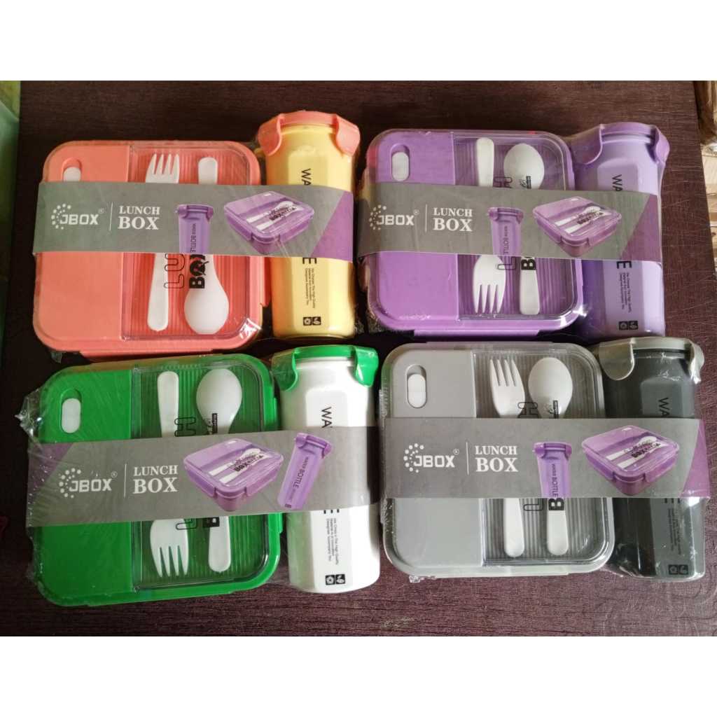 Lunch Box Mini Free Botol Minum Tempat Bekal Anti Tumpah Kotak Makan Aesthetic