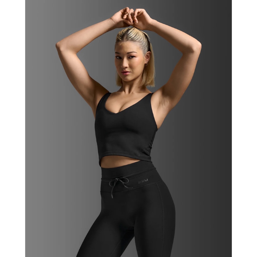 Ratu Diskon 2XU Fluid Long Line Sport Bra WR7478a-BLK/BLK