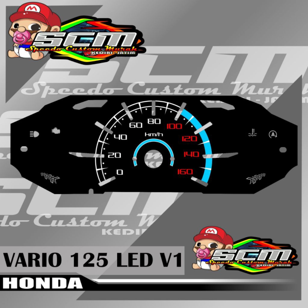 PAPAN SPEEDOMETER HONDA VARIO 125/150 LED OLD V1 papan panel spidometer custom honda vario 125/150 l